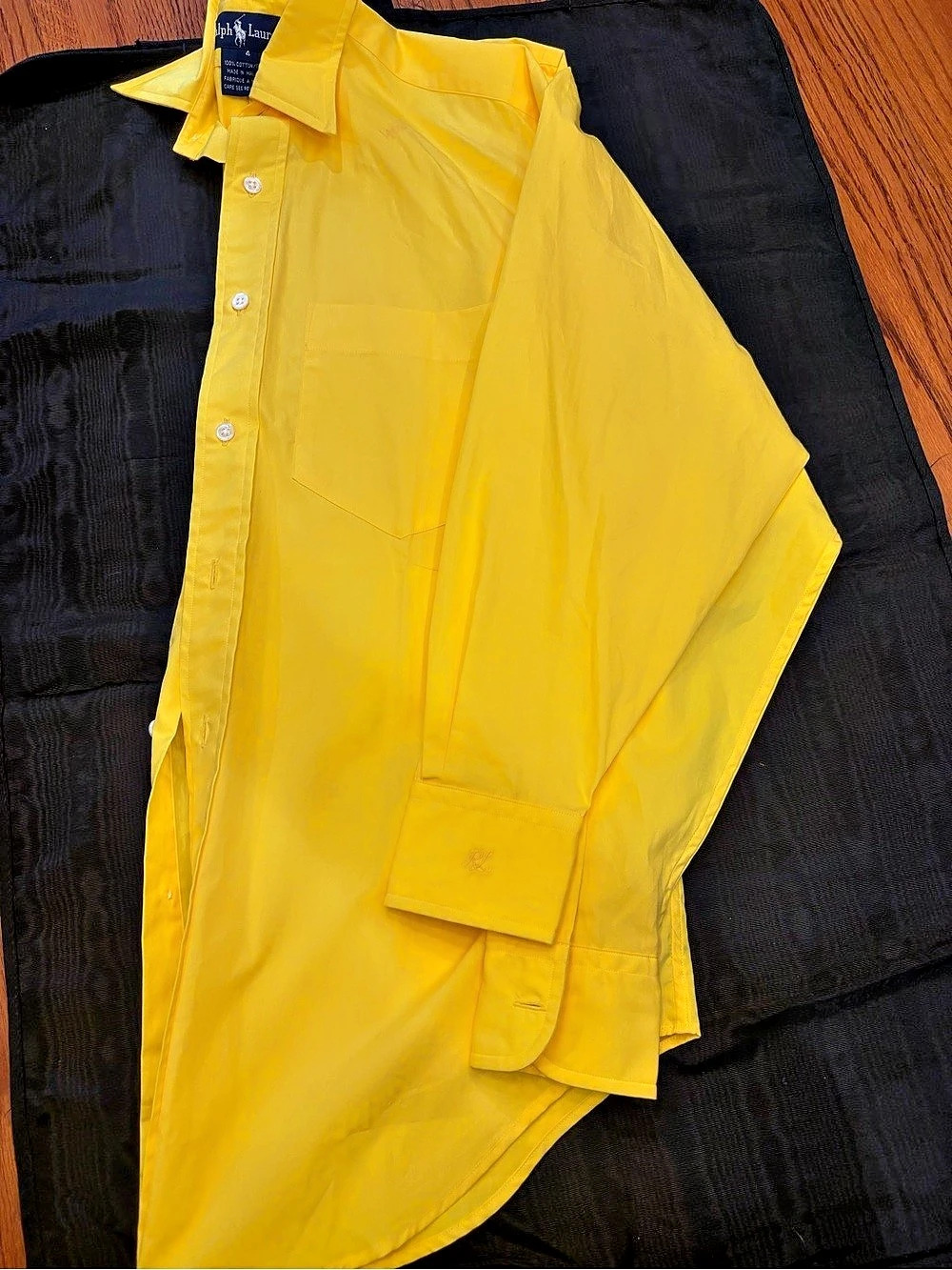 Ralph Lauren Long Sleeve Button-Down Shirt Yellow Cotton Size 4